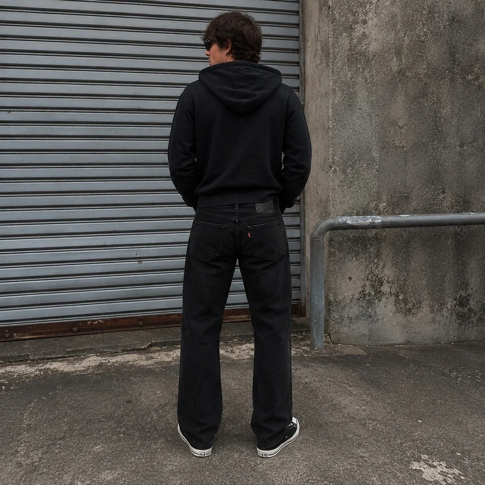 Levis 513 Jeans Mens 31x32 Black Slim Straight Denim Pants Stretch Streetwear